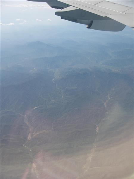 View of China from a plane